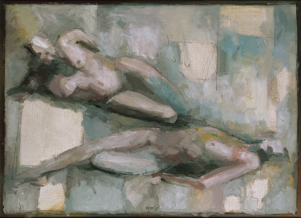 Homo ležeče 9 olje/platno  80 x 110 cm 1997 